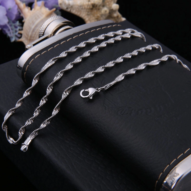 Fashion Twisted Chain Necklace Bracelet Anklet Handcraft Jewelry with Clasp Finished Chain