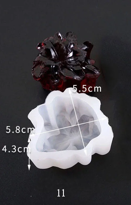 12 PCS 3D Flower Rose Silicone Mold Resin DIY Craft Mould Jewelry Making Tools Epoxy Casting Molds